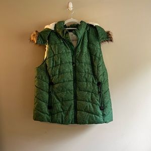 Green Tea Quilted Puffer Vest 